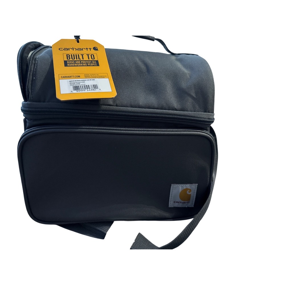 Carhartt Insulated 12 Can Two Compartment Lunch Cooler Bag Grey CI0304 NWT